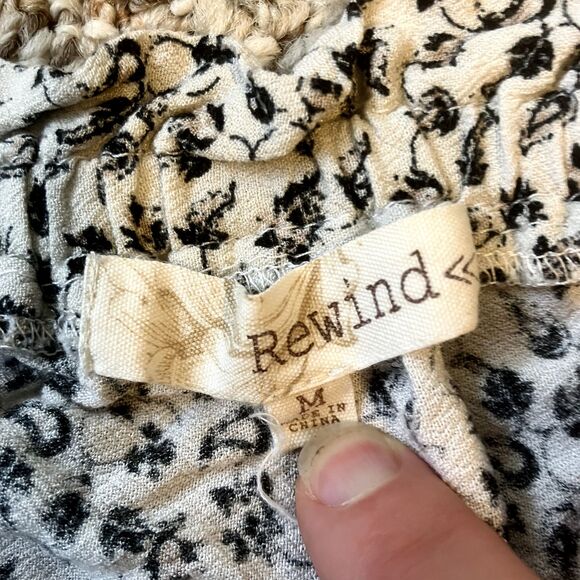 Rewind Womens Peasant Dress Size M Floral Boho Off Shoulder Tassel Ditsy - Picture 6 of 9